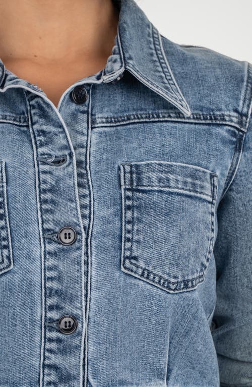 Kut From The Kloth Arlington Long Sleeve A-line Denim Dress In Blue