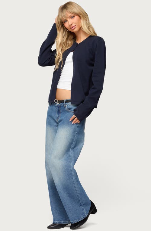 Edikted Magda Acid Wash Low Rise Wide Leg Jeans In Blue