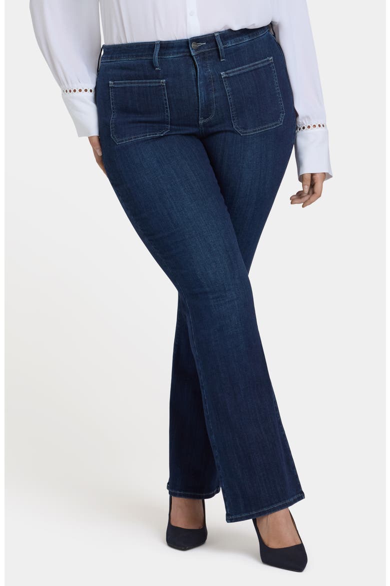 Ava Patch Pocket Flare Jeans, Main, color, INK SKYLINE