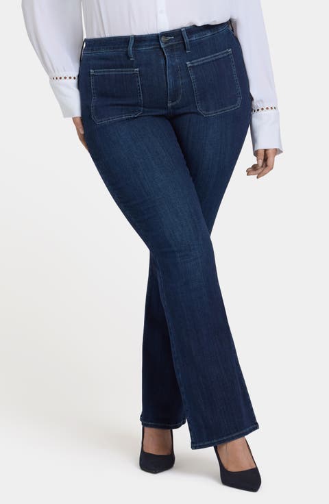 Ava Patch Pocket Flare Jeans (Plus)