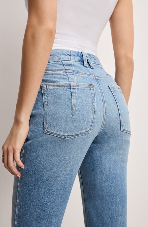 Good American Good Icon Ripped High Waist Straight Leg Jeans In Indigo870