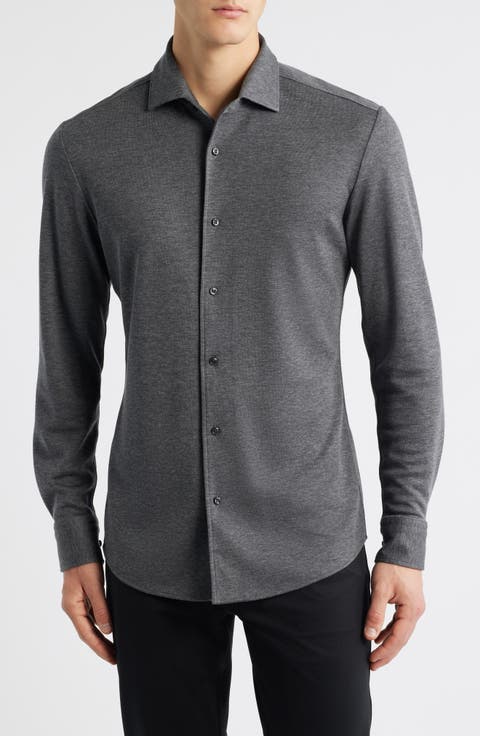 x Beckham Rudy Knit Button-Up Shirt