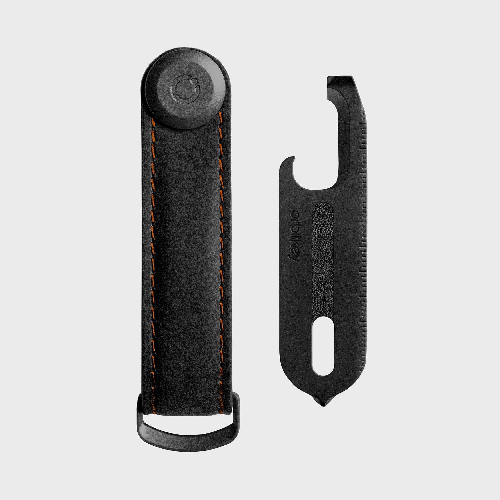 Orbitkey CrazyHorse Key Organiser + Multitool v2 Set, Alternate, color, Black/Orange