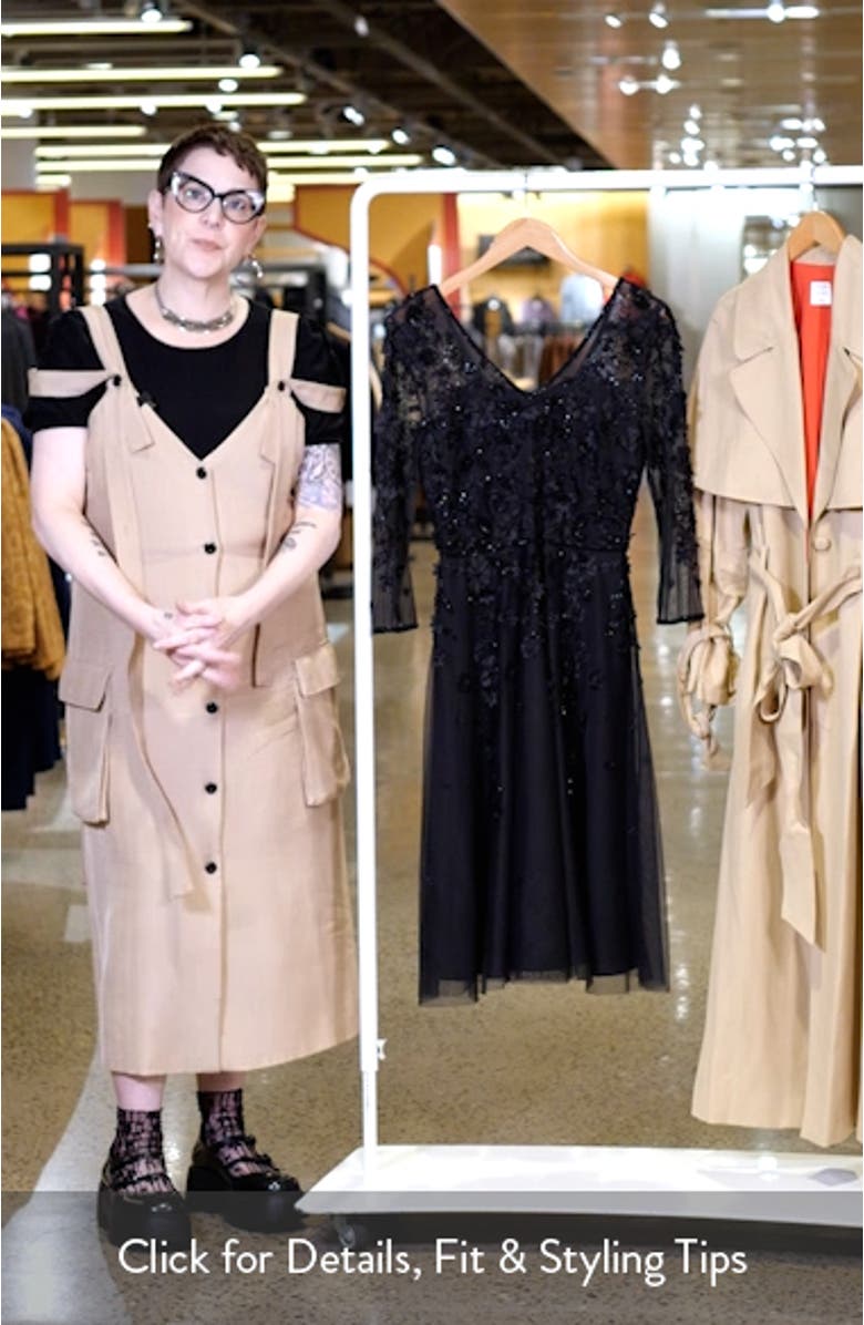 3D Floral Beaded Cocktail Dress, sales video thumbnail