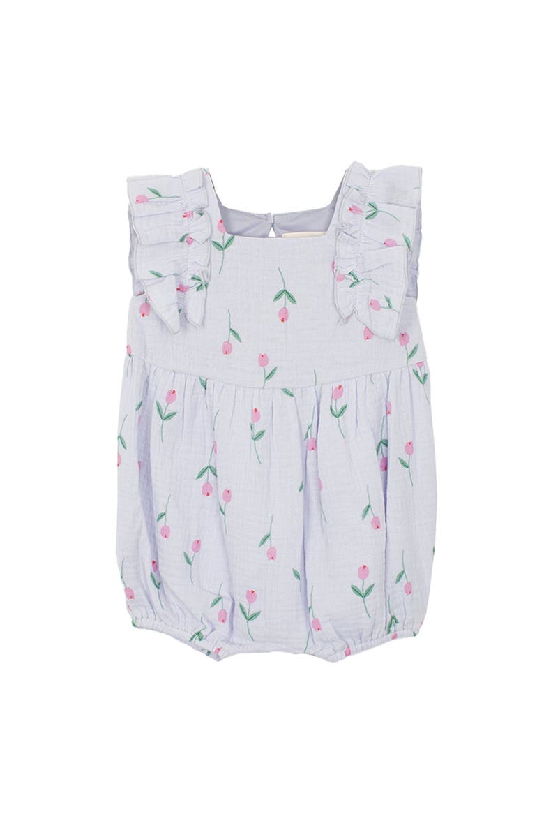 Mabel + Honey Tiny Tulip Baby Romper, Main, color, Purple