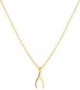 Spero London Sterling Silver Mini Wishbone Necklace