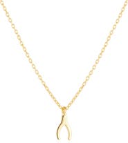 Spero London Sterling Silver Mini Wishbone Necklace