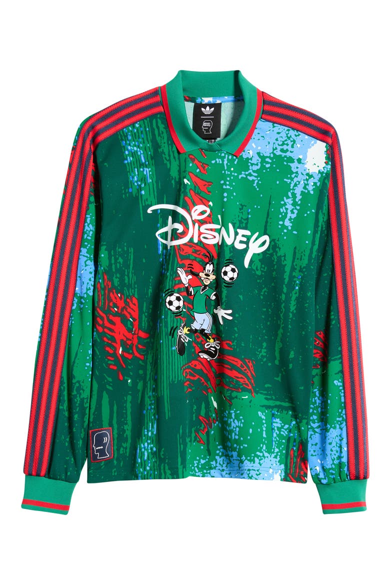 x Brain Dead Disney Long Sleeve Jersey, Alternate, color, RED/ BOLD GREEN/ BLUE