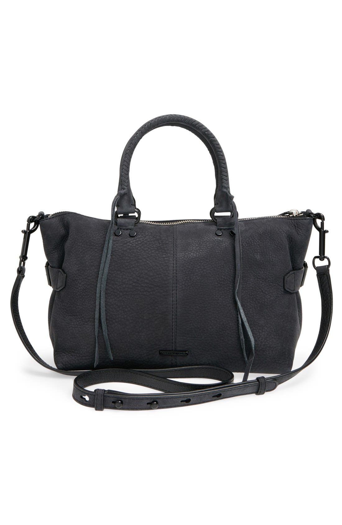 'Moto' Satchel, Alternate, color, BLACK