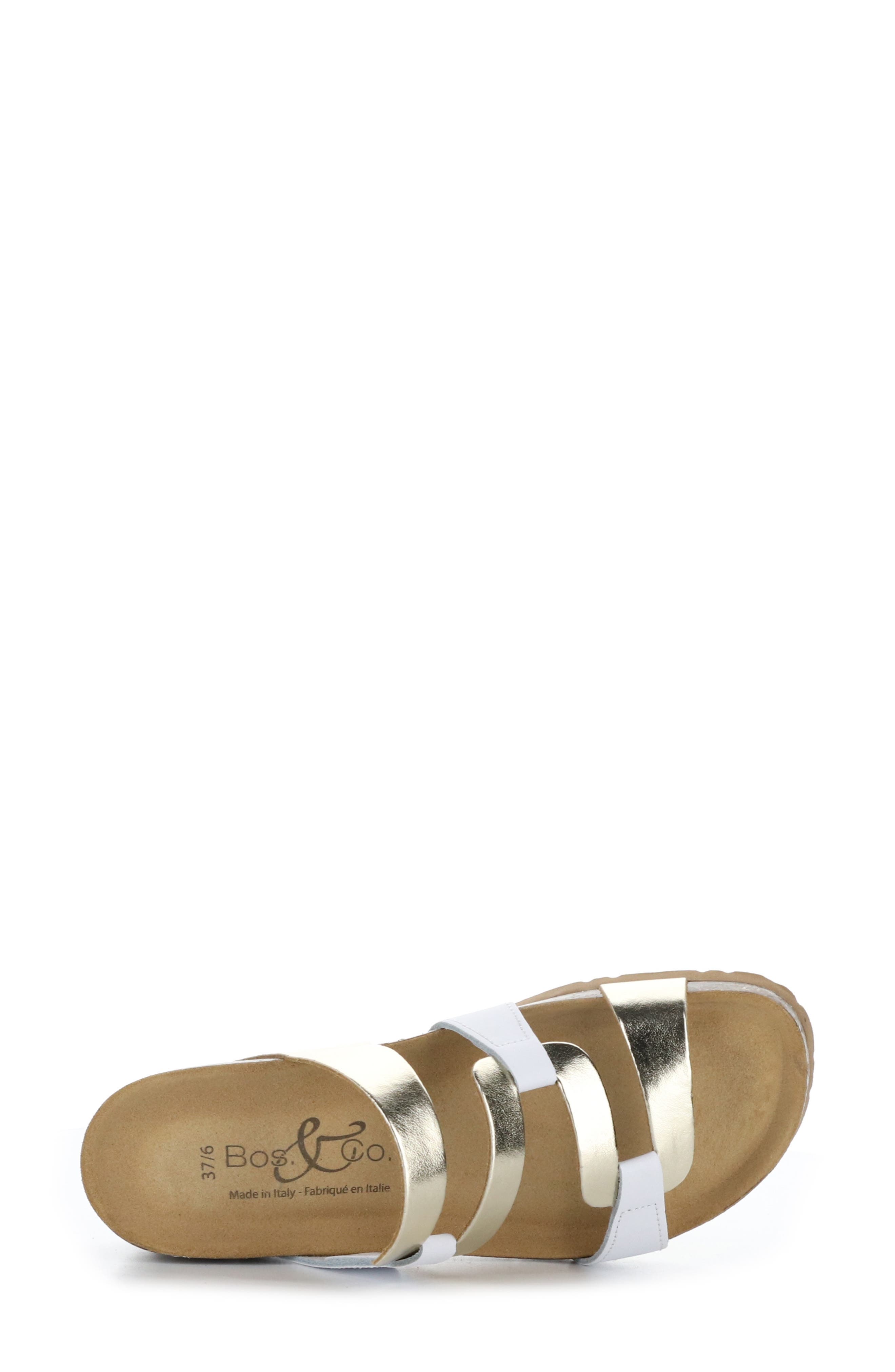 Luzzie Wedge Slide Sandal, Alternate, color, WHITE/ PLATINUM CRUST METALLIC