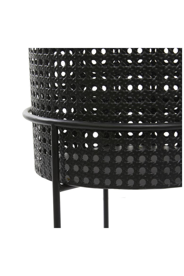 Set of 3 Woven Planters, Alternate, color, BLACK