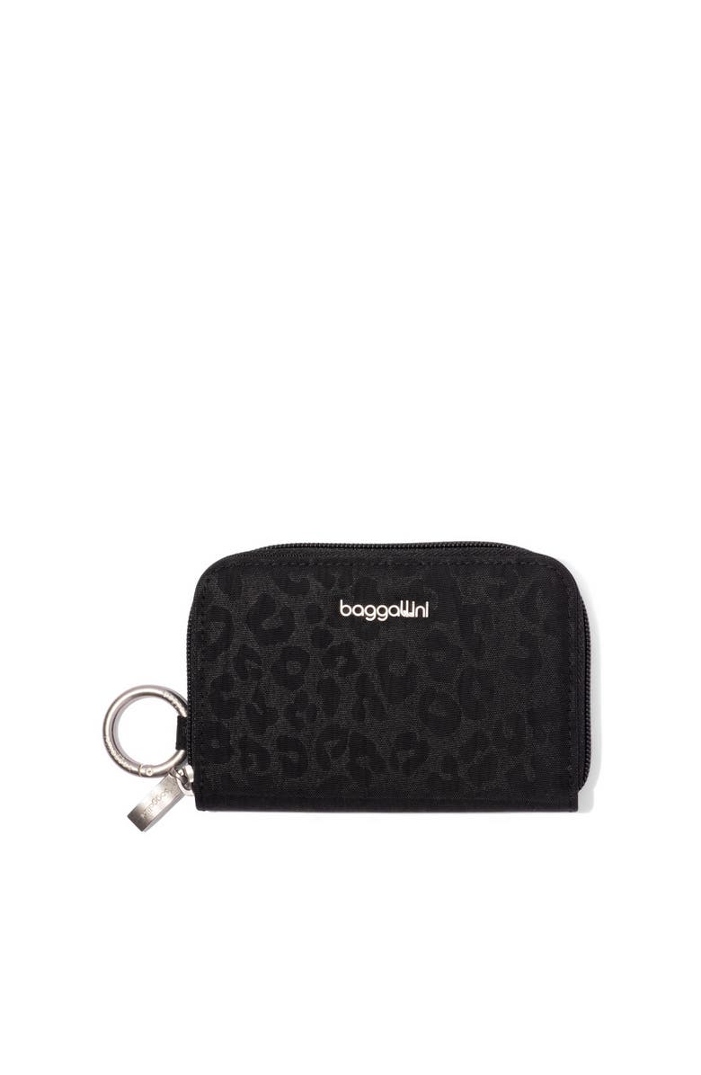 BAGGALLINI Deluxe Card Case, Main, color, Black Cheetah Emboss