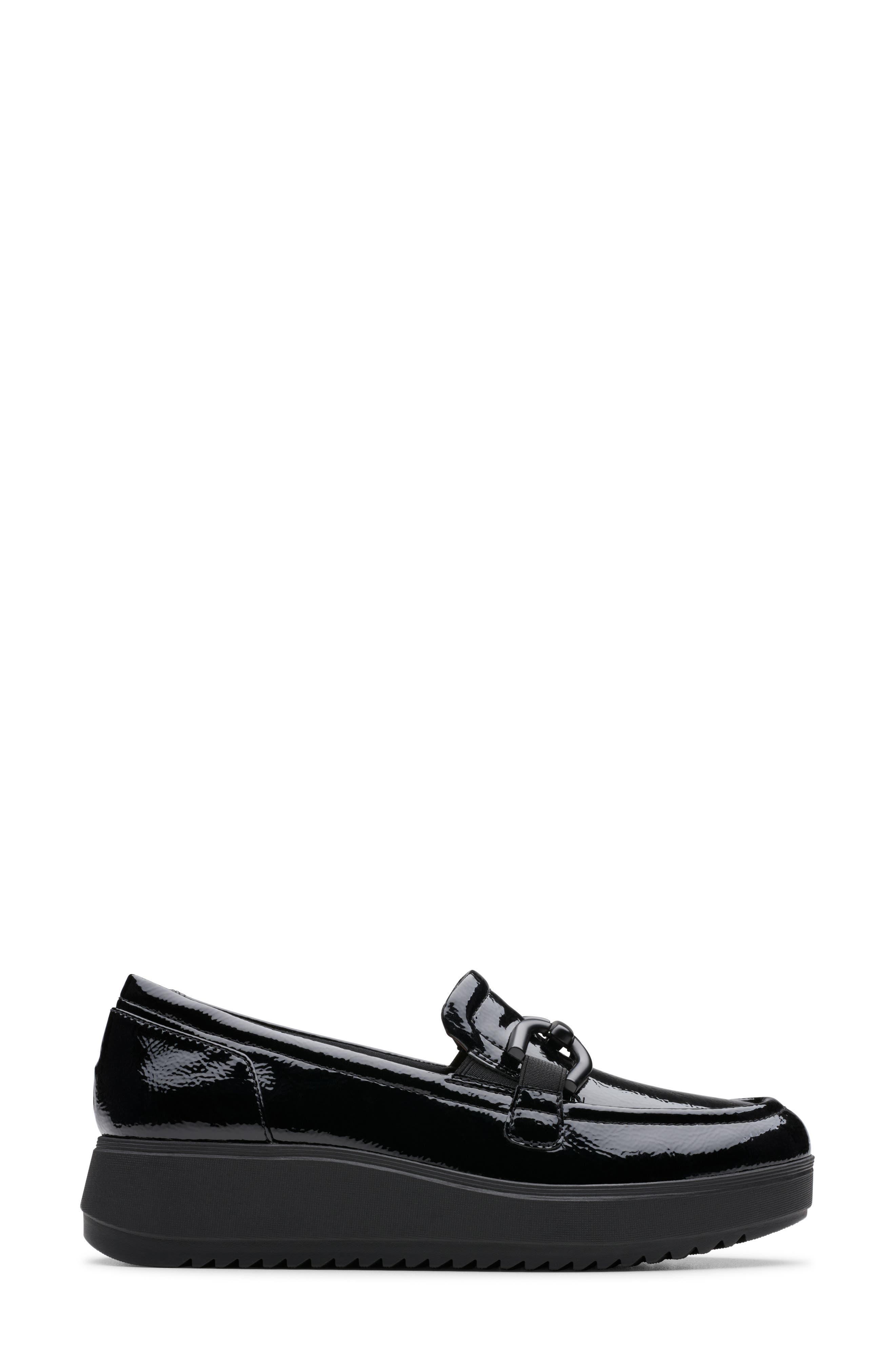 Clarks<sup>®</sup> Zylah Patent Loafer, Alternate, color, Black Crinkle Patent