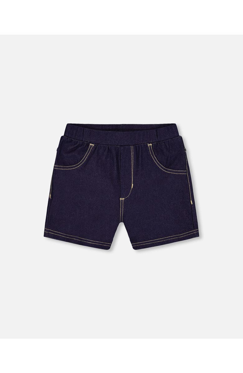 Deux par Deux Little Girl's Jegging Shorts Dark Denim Blue, Main, color, 