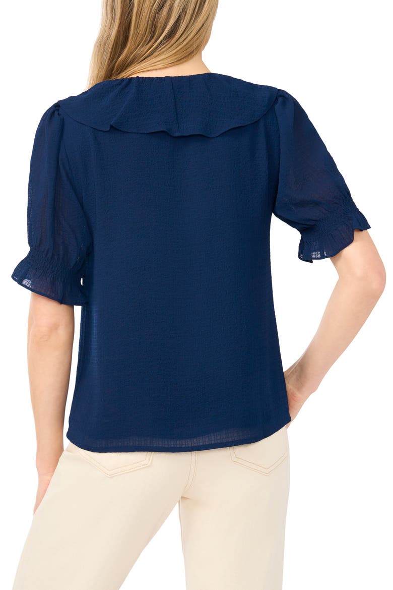 Ruffle Crepe Top, Alternate, color, CLASSIC NAVY