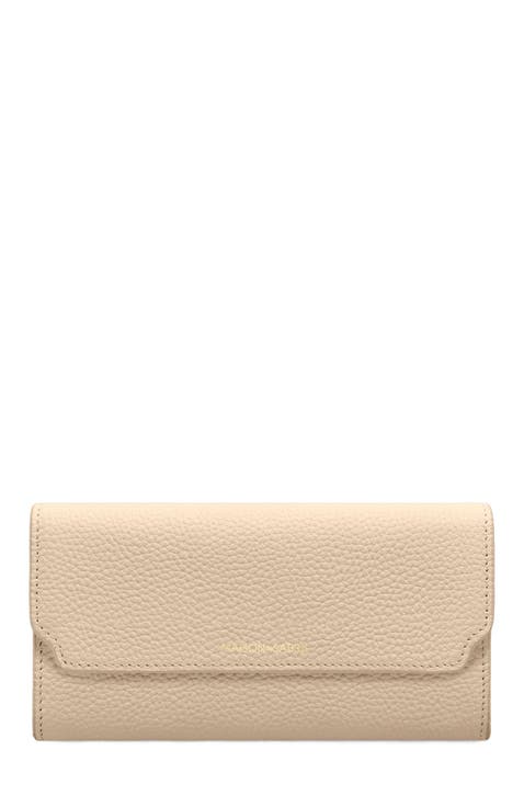 Long Leather Flap Wallet