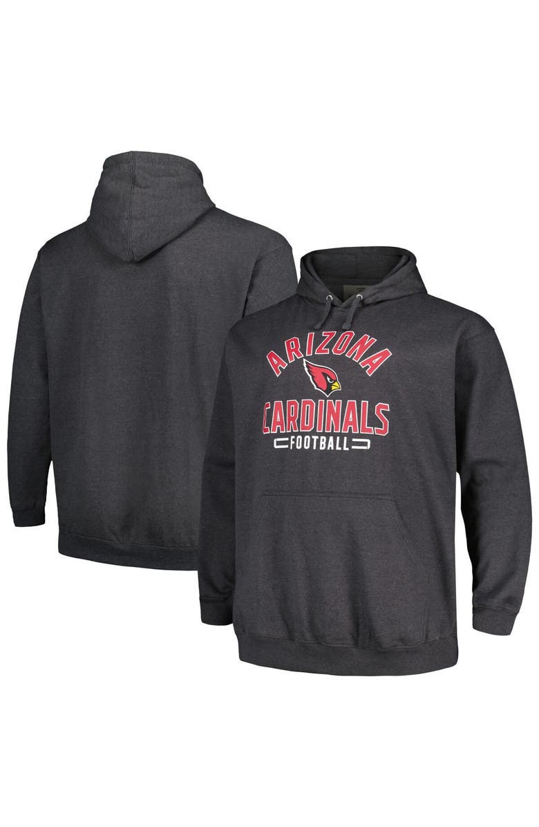 FANATICS Men's Fanatics Branded Heather Charcoal Arizona Cardinals Big & Tall Pullover Hoodie, Main, color, Heather Charcoal