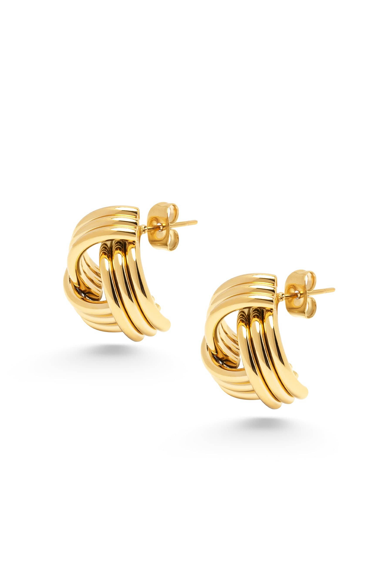 Gold Knot Stud Earrings, Main, color, Gold