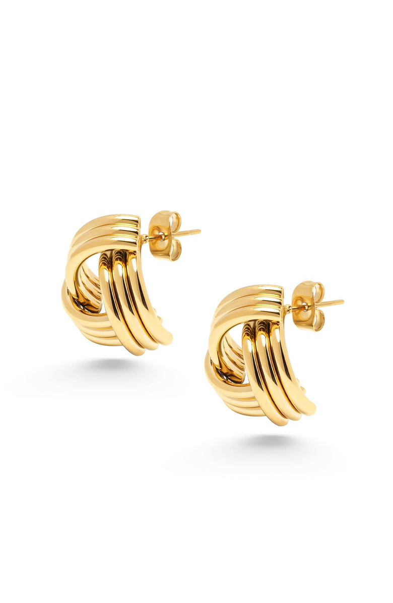 Nialaya Gold Knot Stud Earrings, Main, color, Gold
