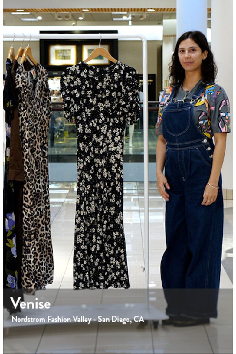 Zariah Floral Puff Sleeve Midi Dress video