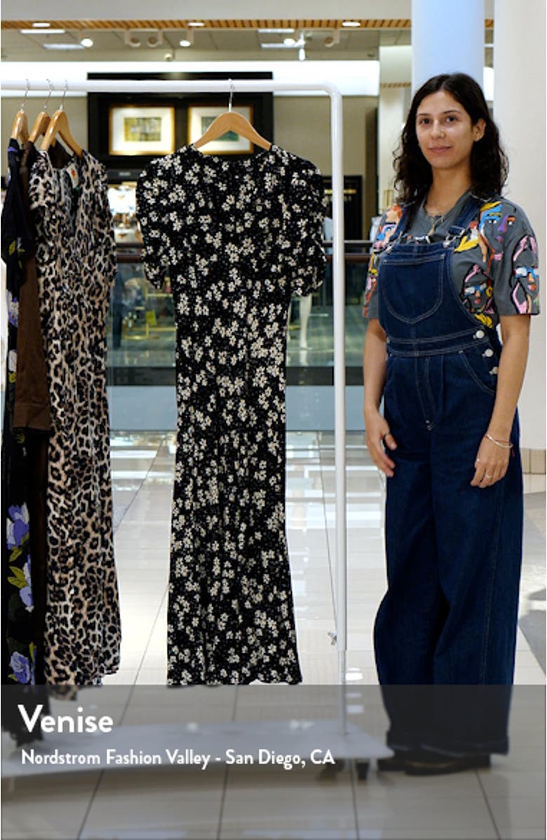Zariah Floral Puff Sleeve Midi Dress