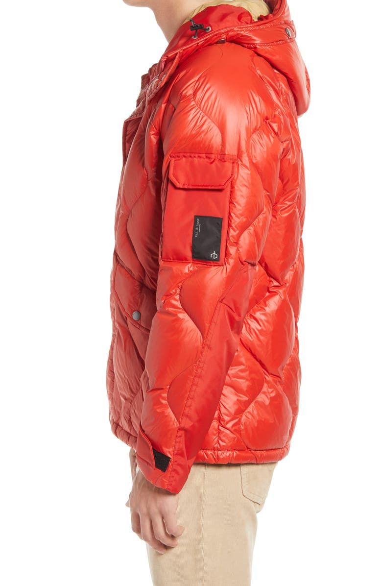 rag & bone Shield Down Puffer Jacket, Alternate, color, Firered