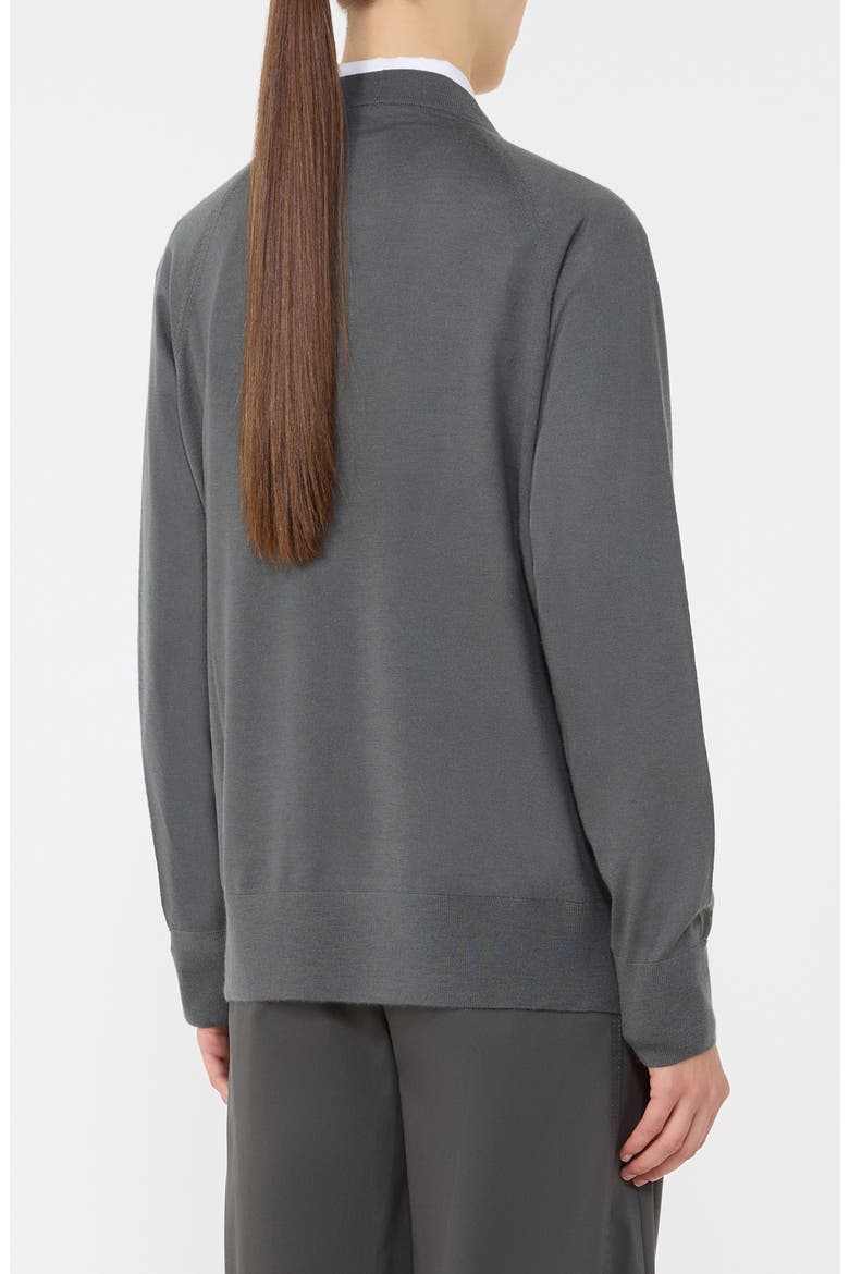 Clarino Wool & Cashmere Cardigan, Alternate, color, DARK GREY