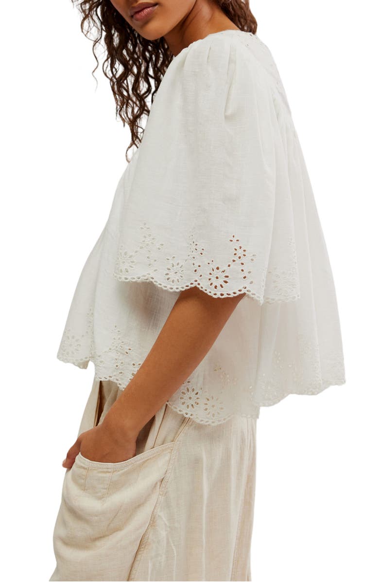 Free People Costa Eyelet Top, Alternate, color, 