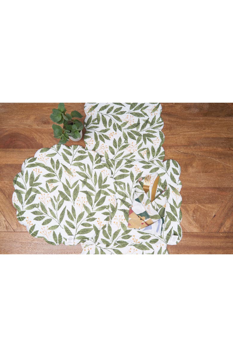 C&F Home Joelle Cotton Table Runner 14" x 51" - Vibrant Floral & Palm Leaf, Alternate, color, Green