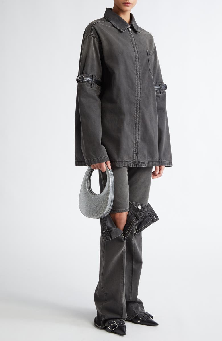 Coperni Mini Swipe Sparkle Leather Top Handle Bag, Alternate, color,