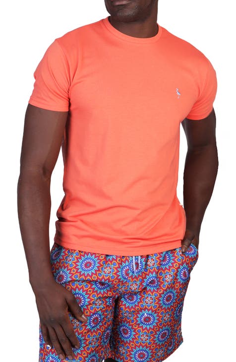 Vibrant Crewneck Mélange Cotton Blend T-Shirt