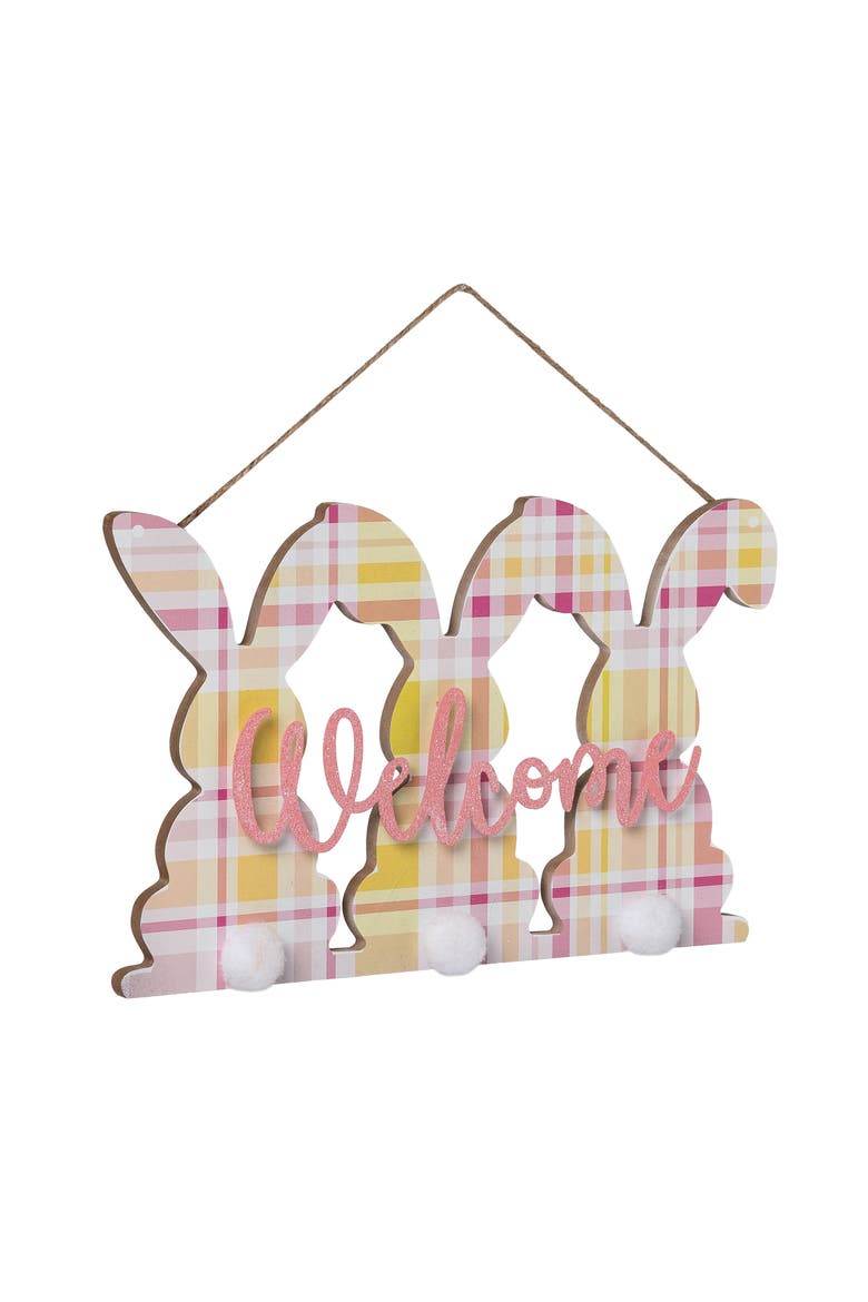 11.81 Inch Multicolor Easter Bunny Shaped Wall Decor Decorative Wood Sculpture for Easter Home Decoration, Alternate, color, Multicolored