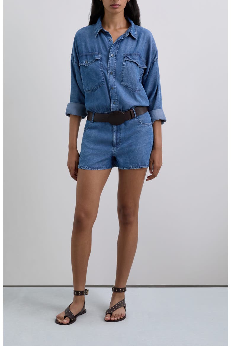 Short Tencel Jumpsuit, Alternate, color, Darkindigo