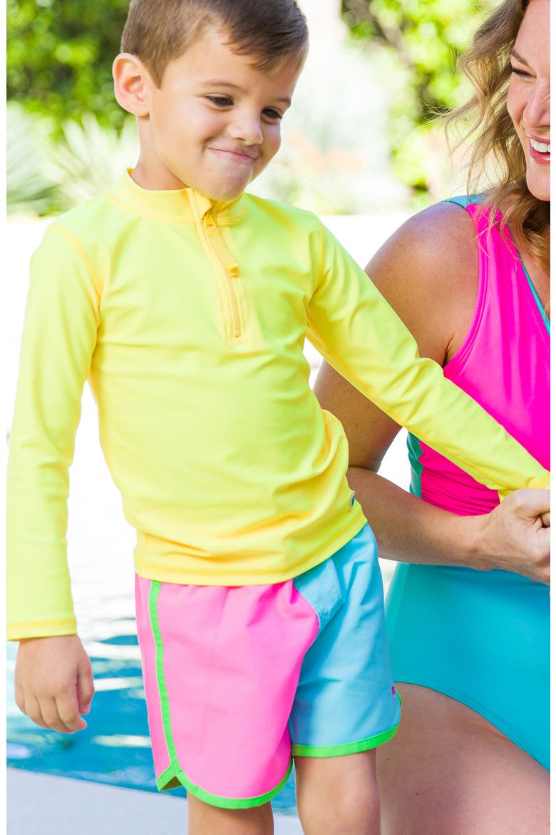 Long Sleeve Two-Piece Rashguard Swimsuit, Alternate, color, MULTI