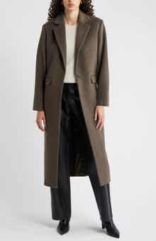 Nordstrom One-Button Wool Blend Coat