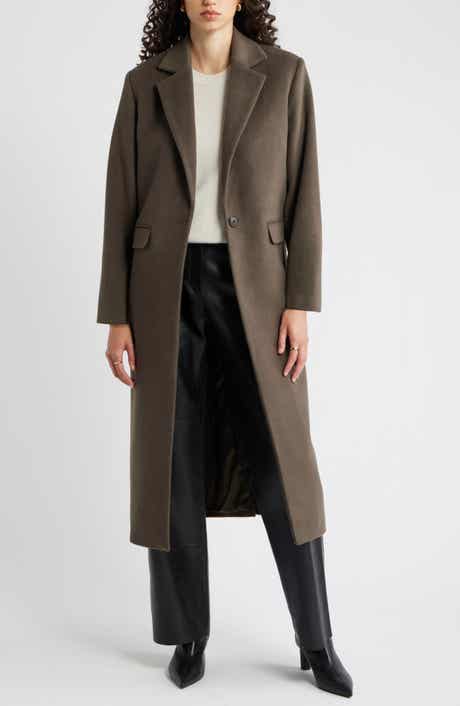 Nordstrom One-Button Wool Blend Coat