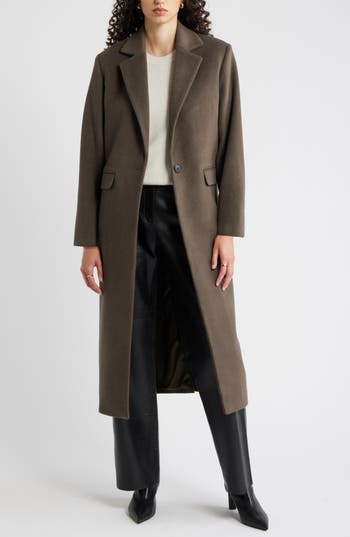 Nordstrom One-button Wool Blend Coat In Metallic