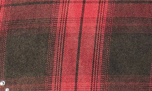 Rolling Loud Bones Studded Flannel Button-up Shirt In Red