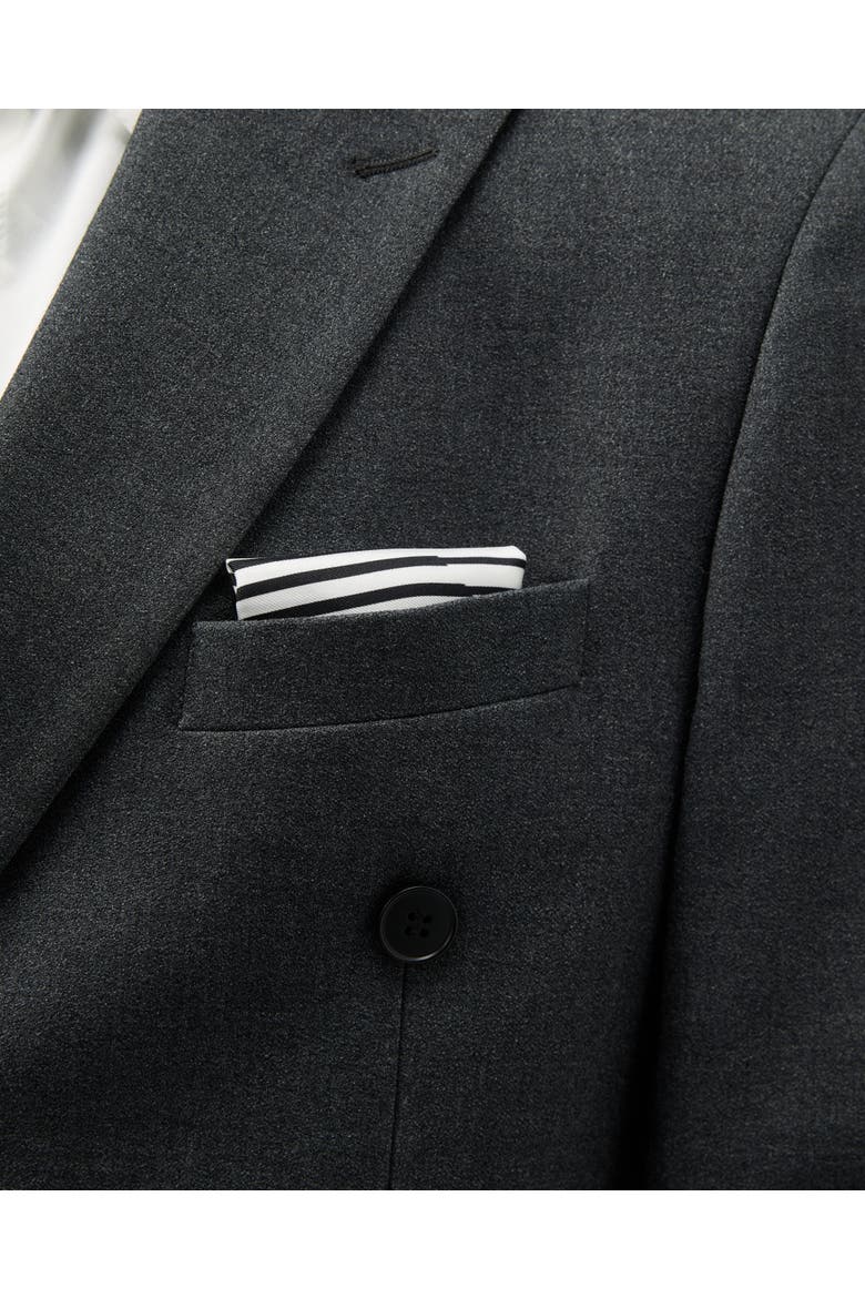 Pinstripe Silk Pocket Square, Alternate, color, Black & White
