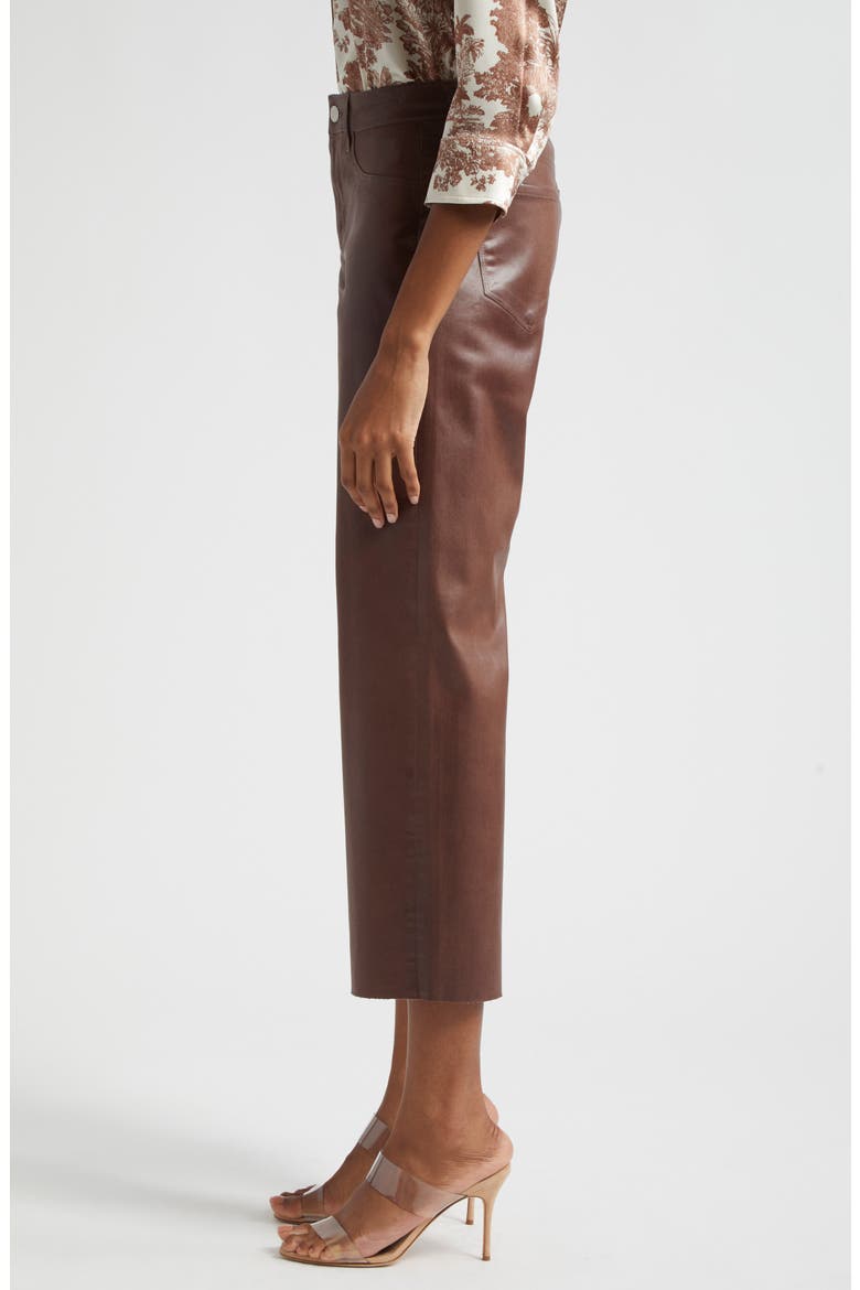 Wanda High Waist Crop Wide Leg Jeans, Alternate, color, CHOCOLATE TRUFFLE COATED