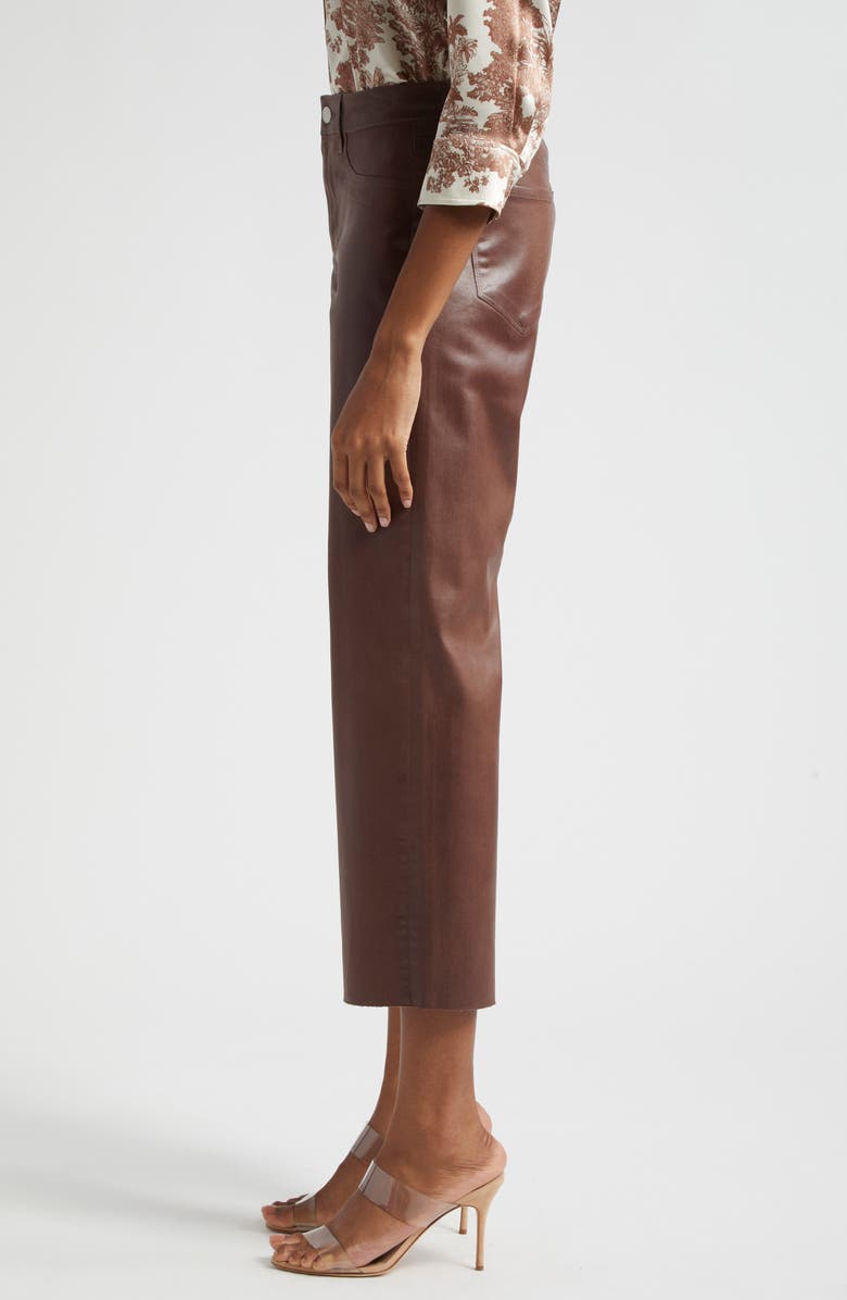 L'AGENCE Wanda High Waist Crop Wide Leg Jeans, Alternate, color, Chocolate Truffle Coated