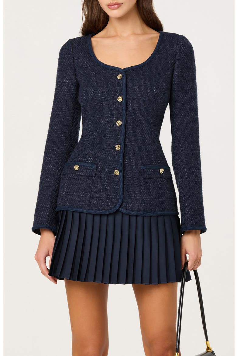 Malorie Long Sleeve Dress, Alternate, color, NAVY