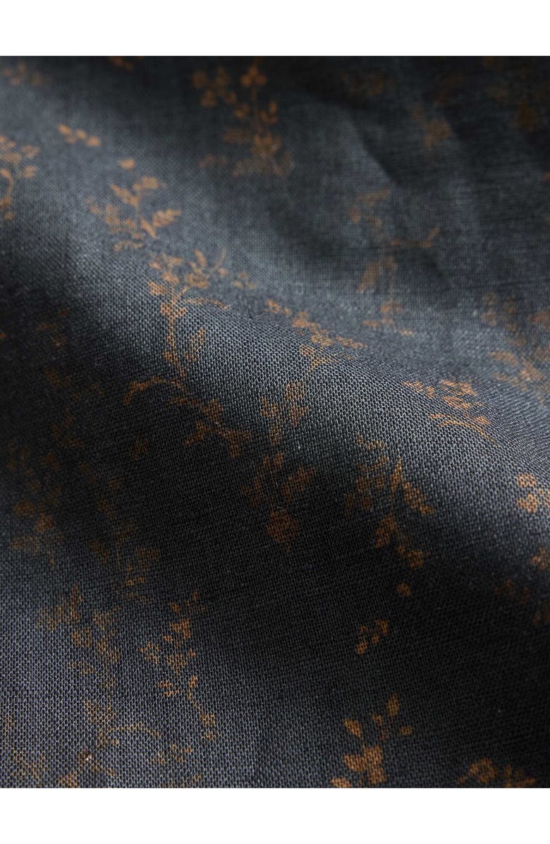 John Varvatos Bucks Floral Linen & Cotton Button-Up Shirt, Alternate, color, Deep Blue