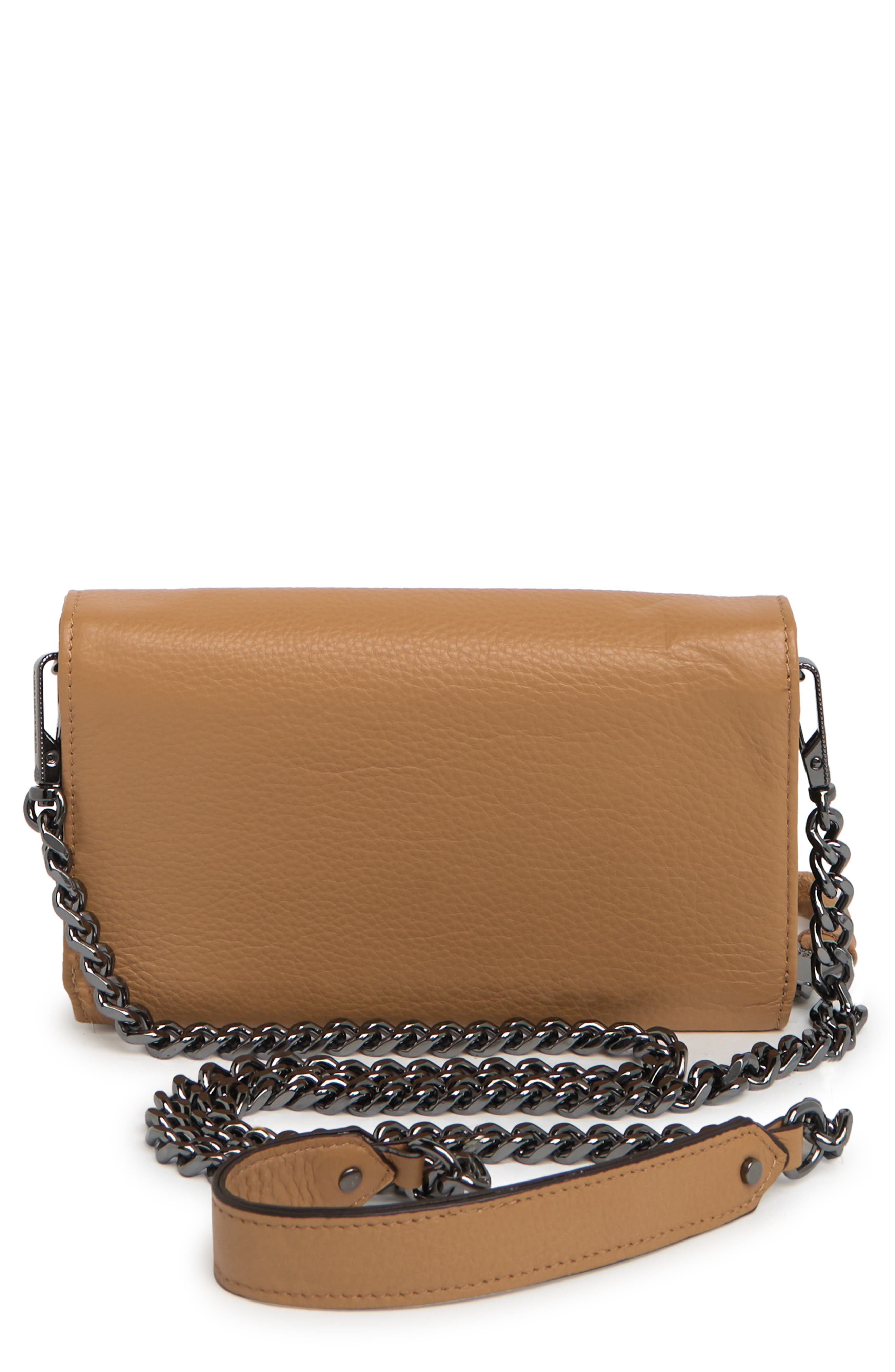 Delancey Leather Chain Wallet Crossbody, Alternate, color, VACHETTA