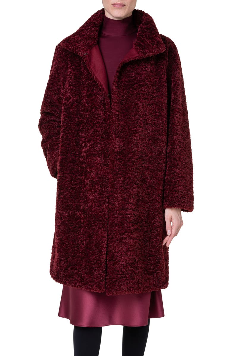 Akris punto Faux Shearling Coat, Main, color, 
