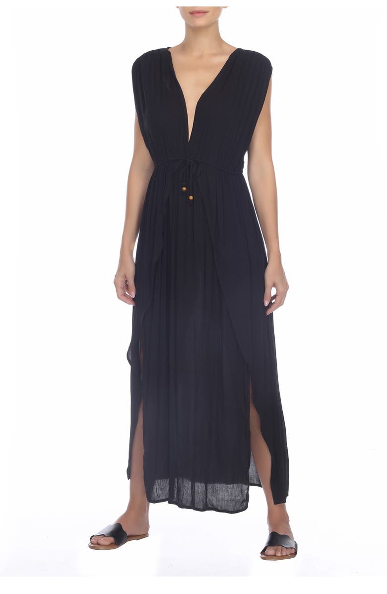 BOHO ME V-Neck Front Tie Cover-Up Maxi Dress, Main, color, 