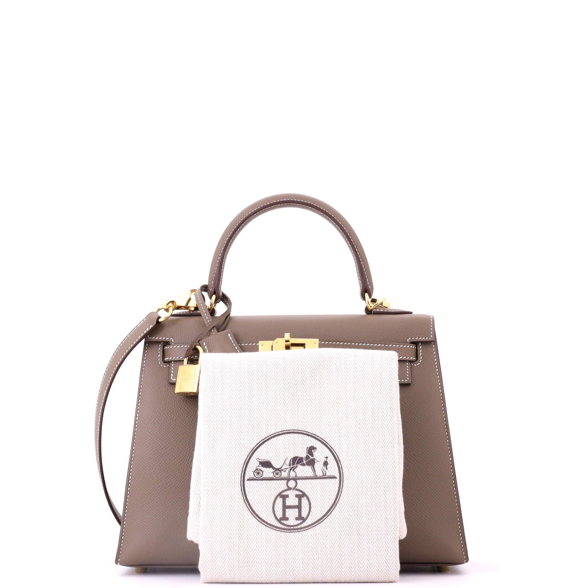 Pre-Owned Hermes Kelly Handbag Grey Epsom with Gold Hardware 25, Alternate, color, Etoupe