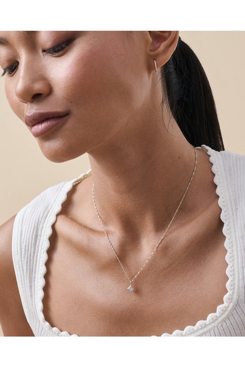 Princess Cut Diamond Necklace, Alternate, color, Princess