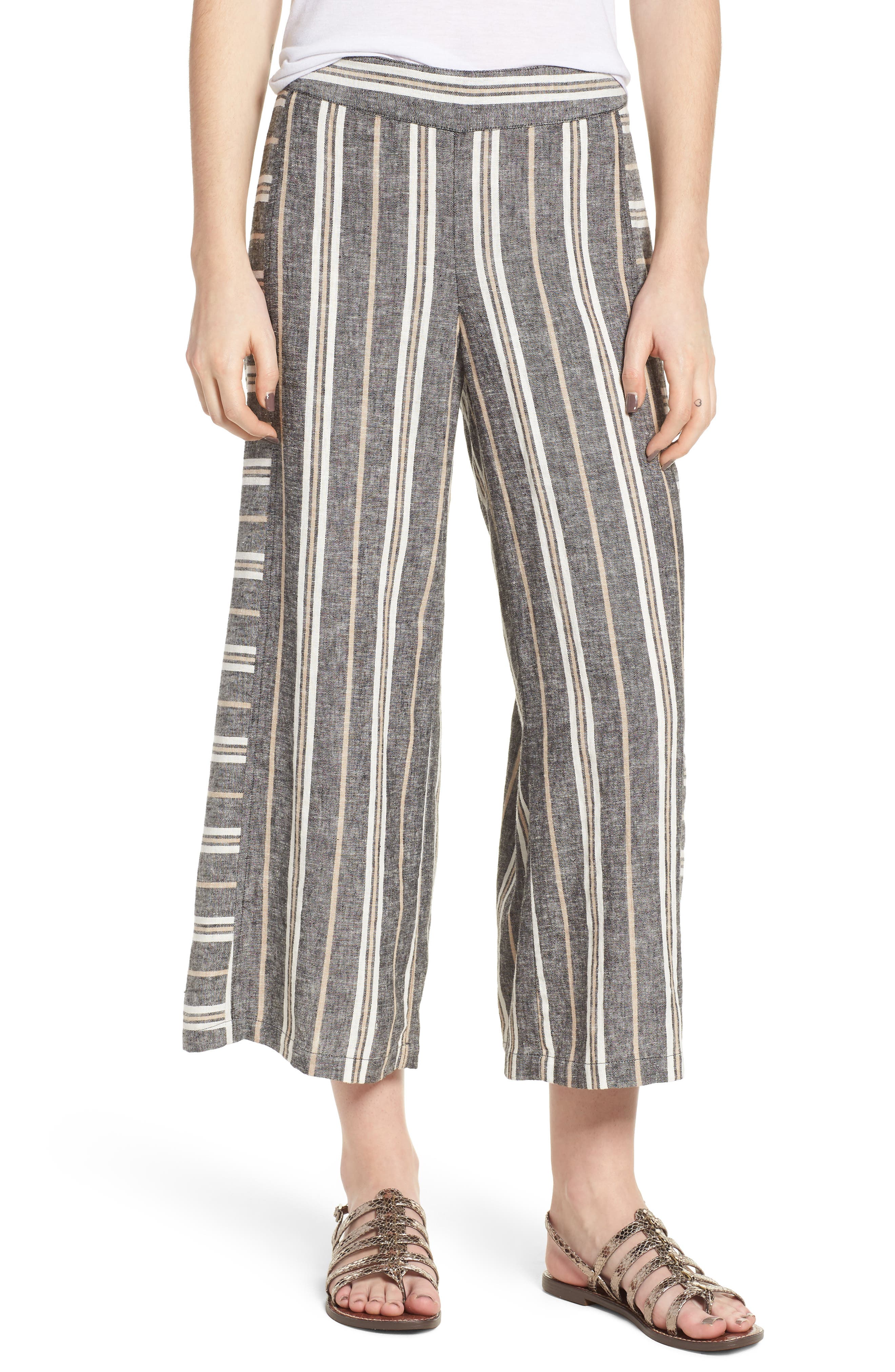 Stripe Linen Blend Pants