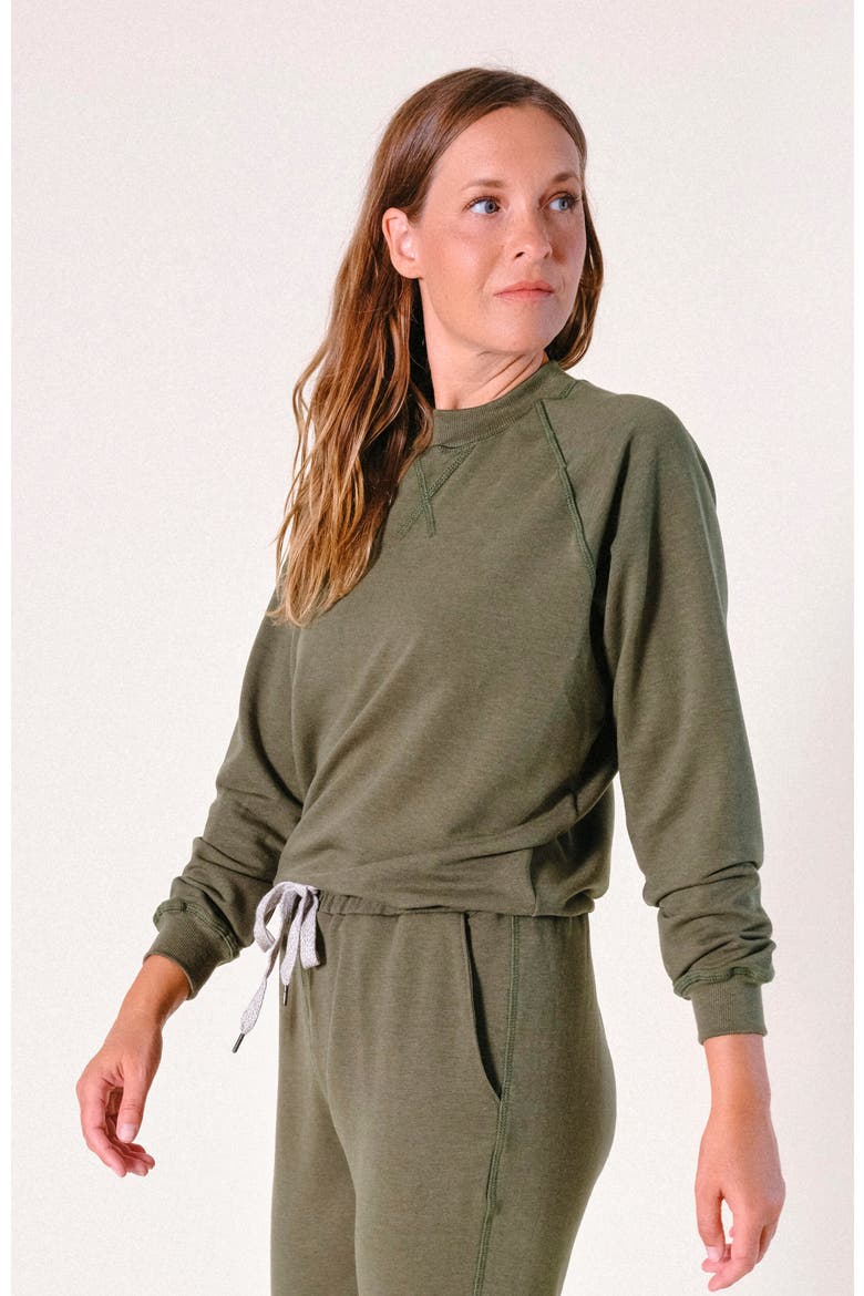Plus Agnes Organic Cotton + Tencel Jogger Pant, Alternate, color, Moss